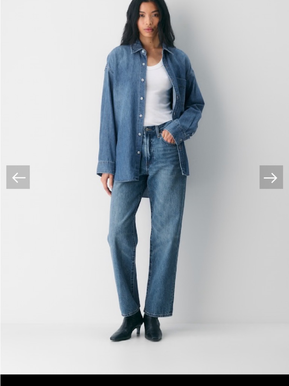 Aritzia Denim Forum 80s Comfy Denim Shirt xs 90 vintage blue